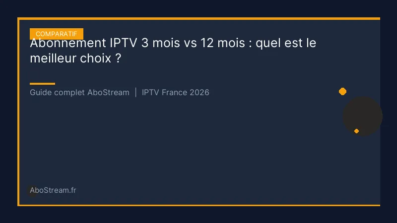 abonnement iptv 3 mois vs 12 mois - infographie AboStream IPTV